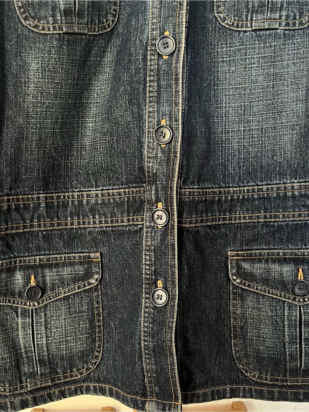 Denim Button-Front Jacket - Blue - Picture 5 of 10
